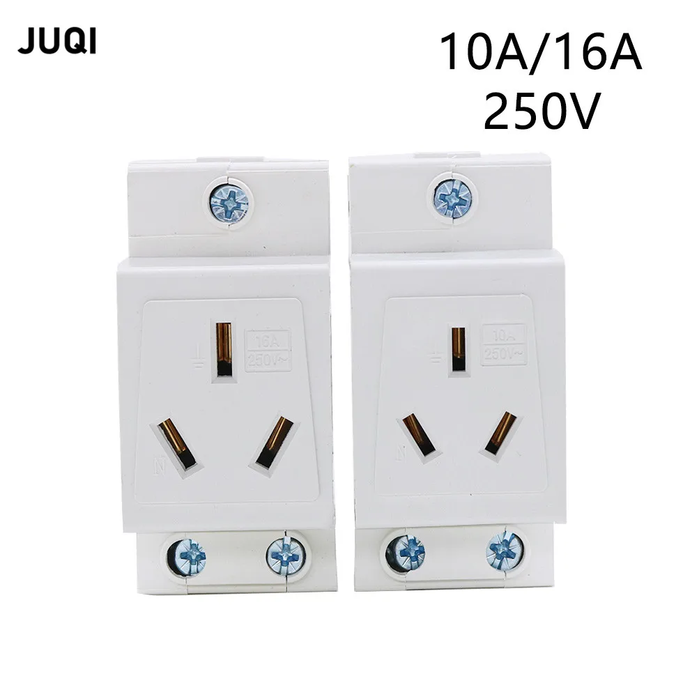 10-16A 250V DIN 35mm Rail Mount AC Power AC30 Modular Socket AC power  3 holes Battery Receptacle