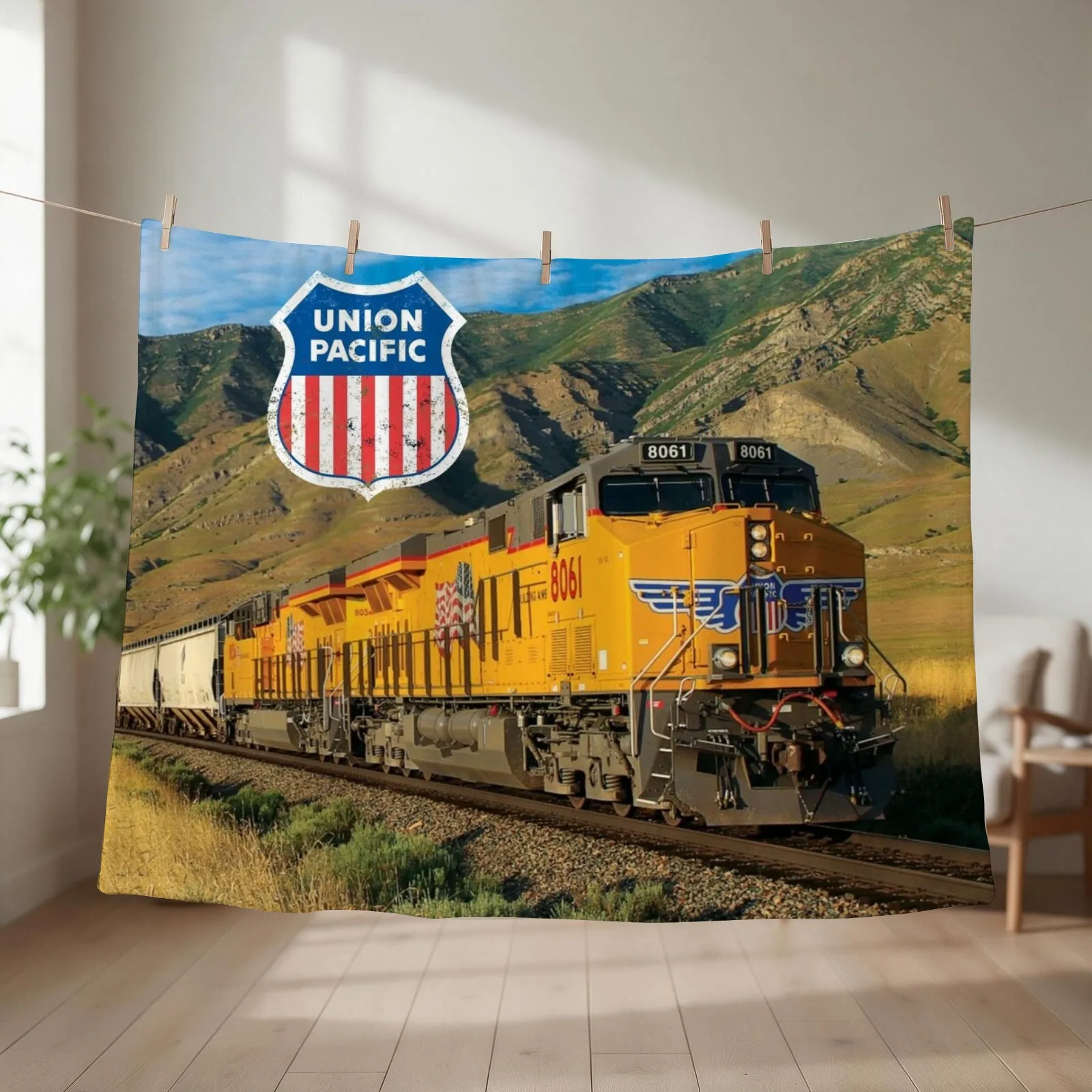 Union Pacific (Distressed) Throw Blanket couch cozy soft plush fuzzy picnic outdoor blanket