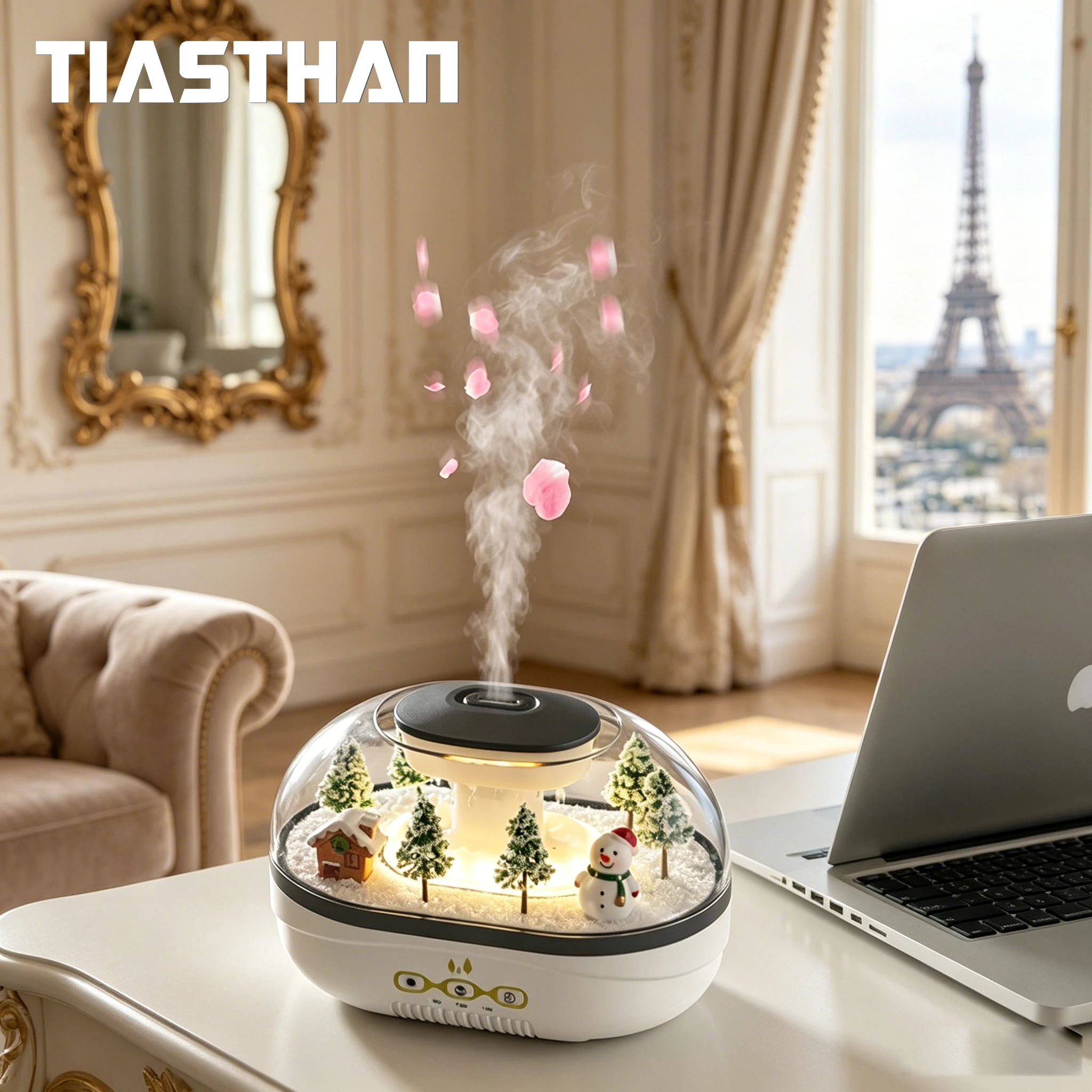 Raindrop Aromatherapy Humidifier, 400mL Tank, 30-50mL/h Spray Volume, 2H/4H Timer, Night Light, Auto Shut-Off for Bedroom Office
