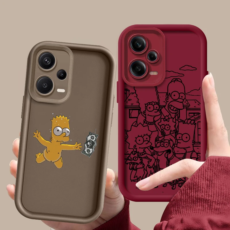 The Simpsons Homer Bart For Redmi Note 13 12 11 10 9 Pro Plus 5G POCO F3 F4 F5 X3 X4 X5 GT Soft Eye Ladder Phone Case