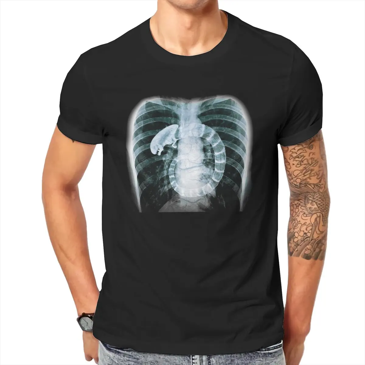 Xeno alien X ray xenomorph science fiction ripley T-Shirt for Men mens graphic tshirts Large size mens clothes