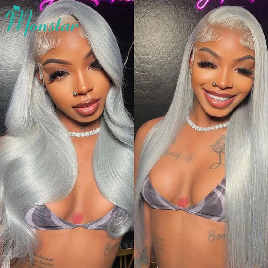 Grey Wig Human Hair Wig Blonde 613 Lace Front Wigs 13x6 Hd Lace Wig Transparent Vietnamese Raw Hair Bone Straight Human Hair Wig