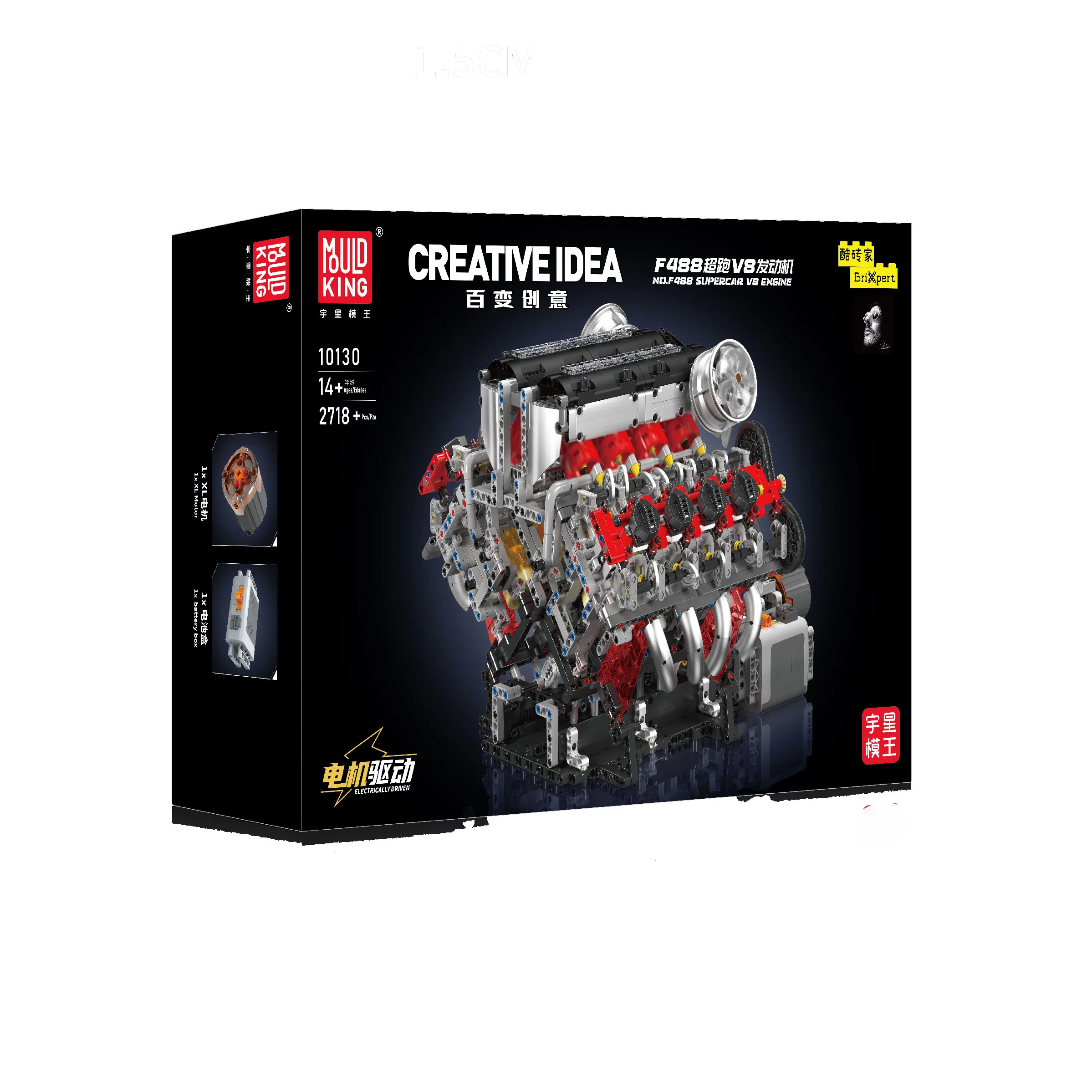 

MOLD KING 10130 F488 Суперкар V8 Двигатель Строительные блоки Технические для детей Рождественский подарок Дешевые оптовые кирпичи