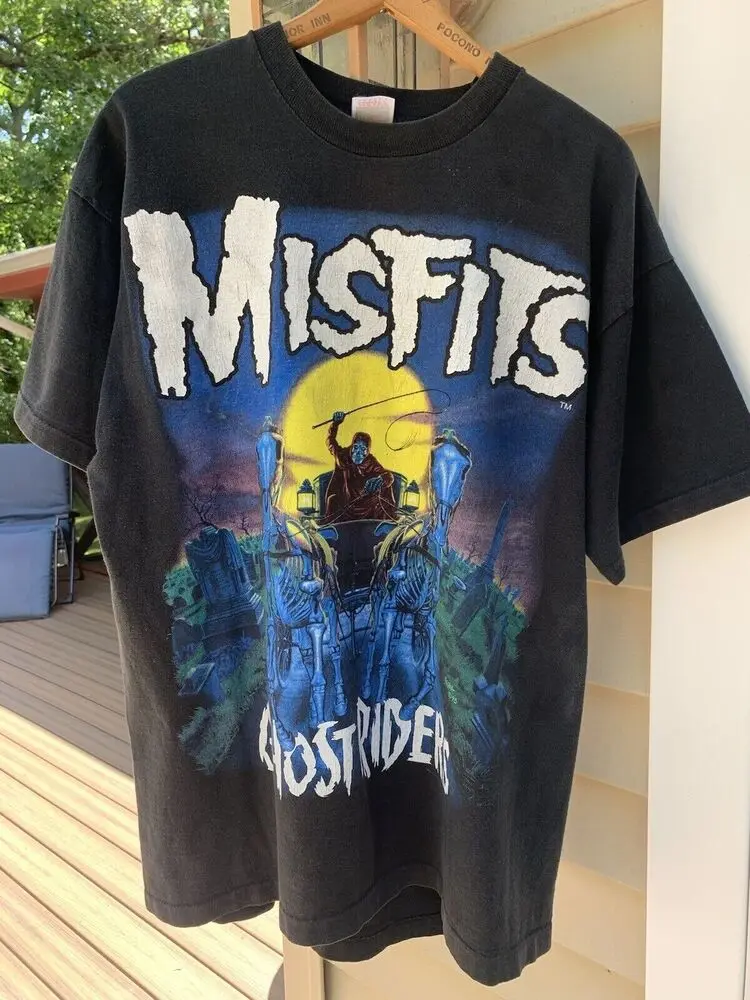 Vintage 90’s Misfits Ghost Riders Black Band Unisex T shirt S-5XL KH4391