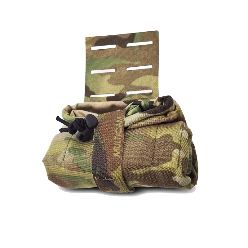 Tactical Foldable Bag Airsoft EDC Molle Foldable Bag Gear Hunting Recycling Storage Carrier Waist Pouch Multicam 500D view 4