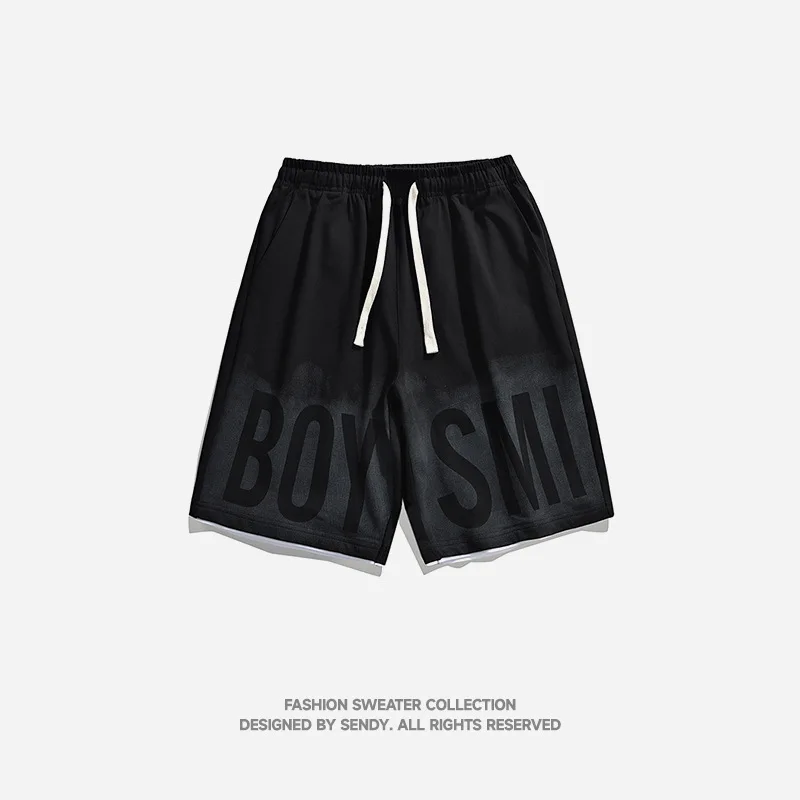 New shorts men's loose casual pants solid color five-point  ice silk basketball pants beach pants D10 solid color simple