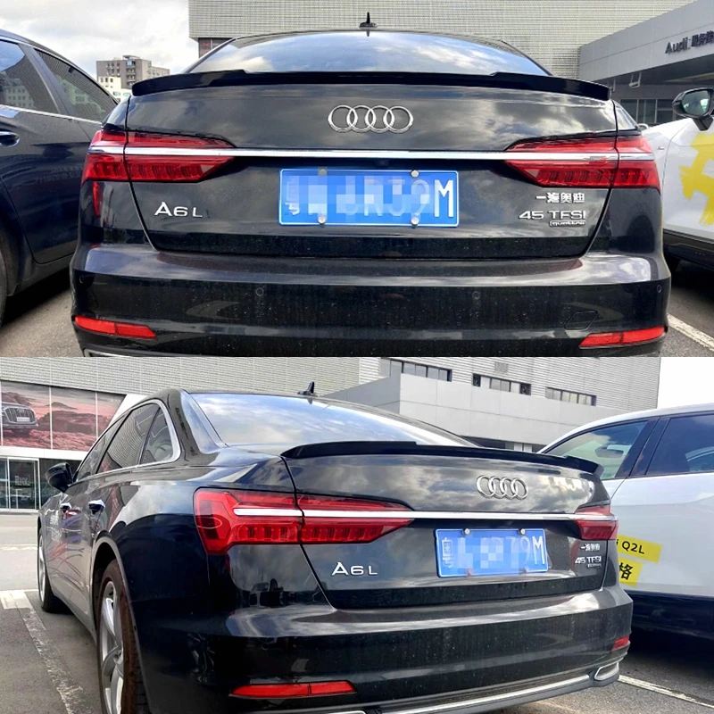 For Audi New A6 S6 C8 Spoiler 2019 To 2024 ABS Material Car Rear Trunk Wing Accessories Body Kit