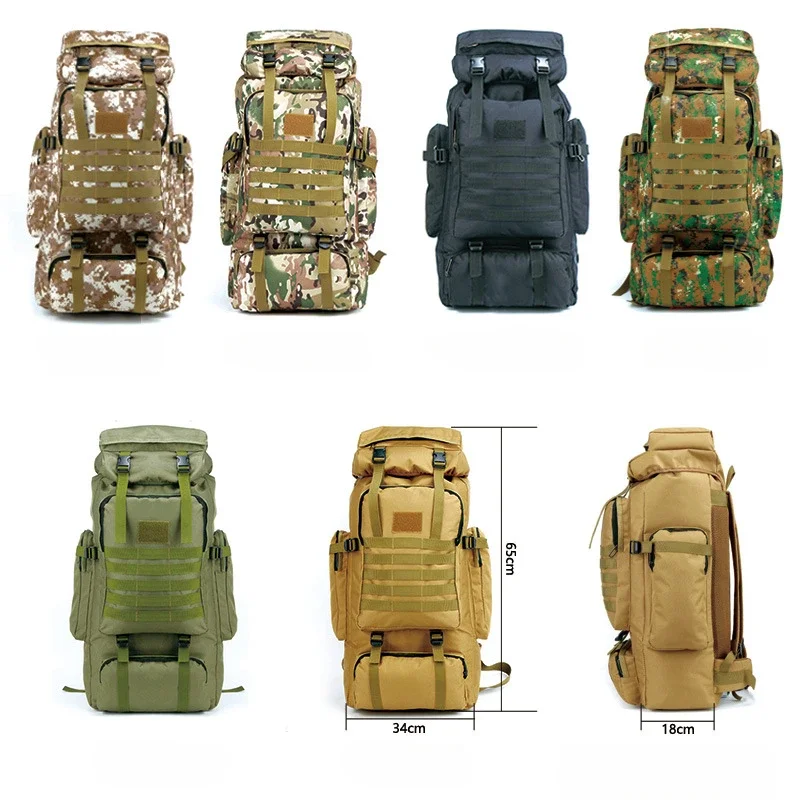 SYZM-mochila táctica de gran capacidad para deportes al aire libre, bolsa de viaje impermeable de camuflaje de 80L, para montañismo