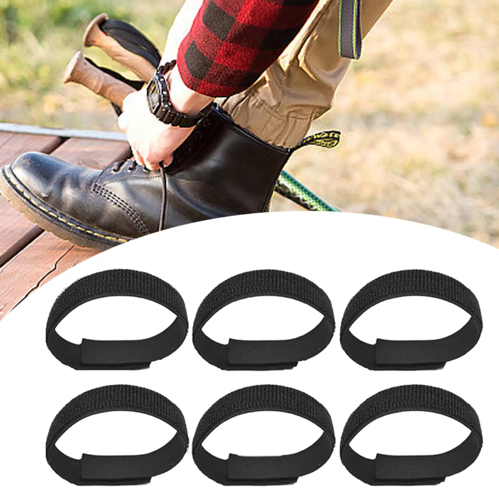 

6 Pieces Adjustable Elastic Leg Straps Practical for Biking Fishing Walking