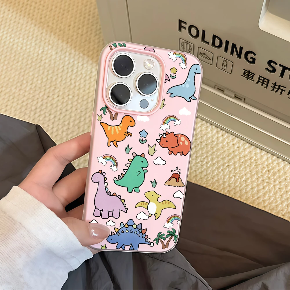 Cute Dinosaur Collage Candy Color Phone Case for Redmi Note 14 13 12 11 10 Pro Plus 4G 5G Redmi 14C 13C 15C Silicone Soft Cover view 6