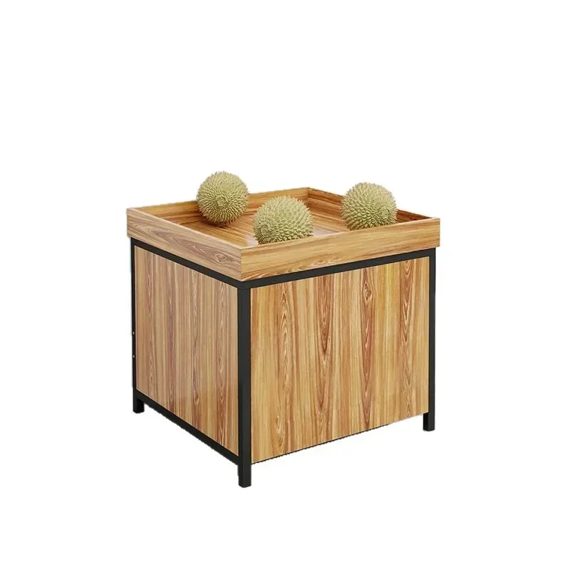 Supermarket Wooden Fruit and Vegetable Display Shelf Commercial Shelf Creative Multi-layer