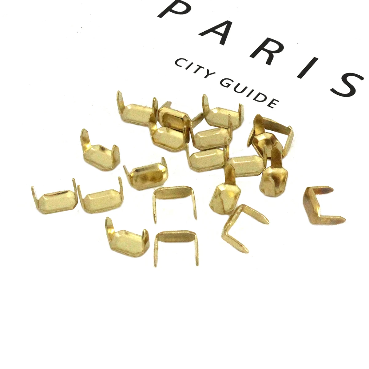 20 Pcs Brass Leather Staples Two Prong Claw Rivets for Belt Loops Keeper Connect Craft Fastener Hardware Accessories