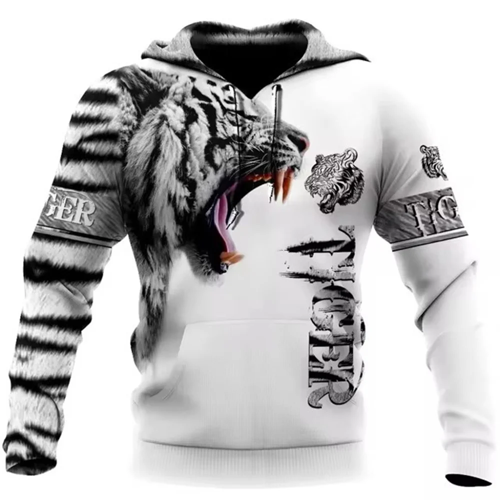 

Fashion Spring Autumn Tiger Animal Men Hoodies 3D Printed Sweatshirts Unisex Pullover Casual Jackets Streetwear 2025