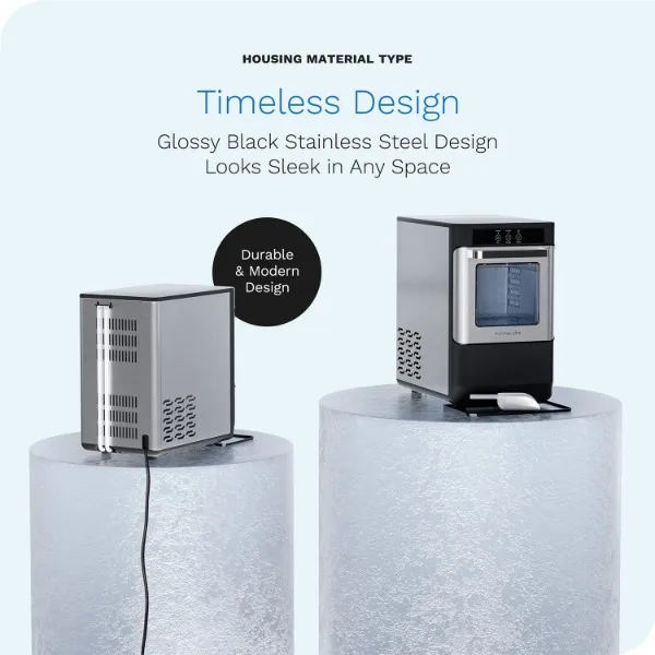 Hoomelabs-Stainless Steel Countertop Nugget Ice Maker com Touch Screen, portátil e compacto, mastigável