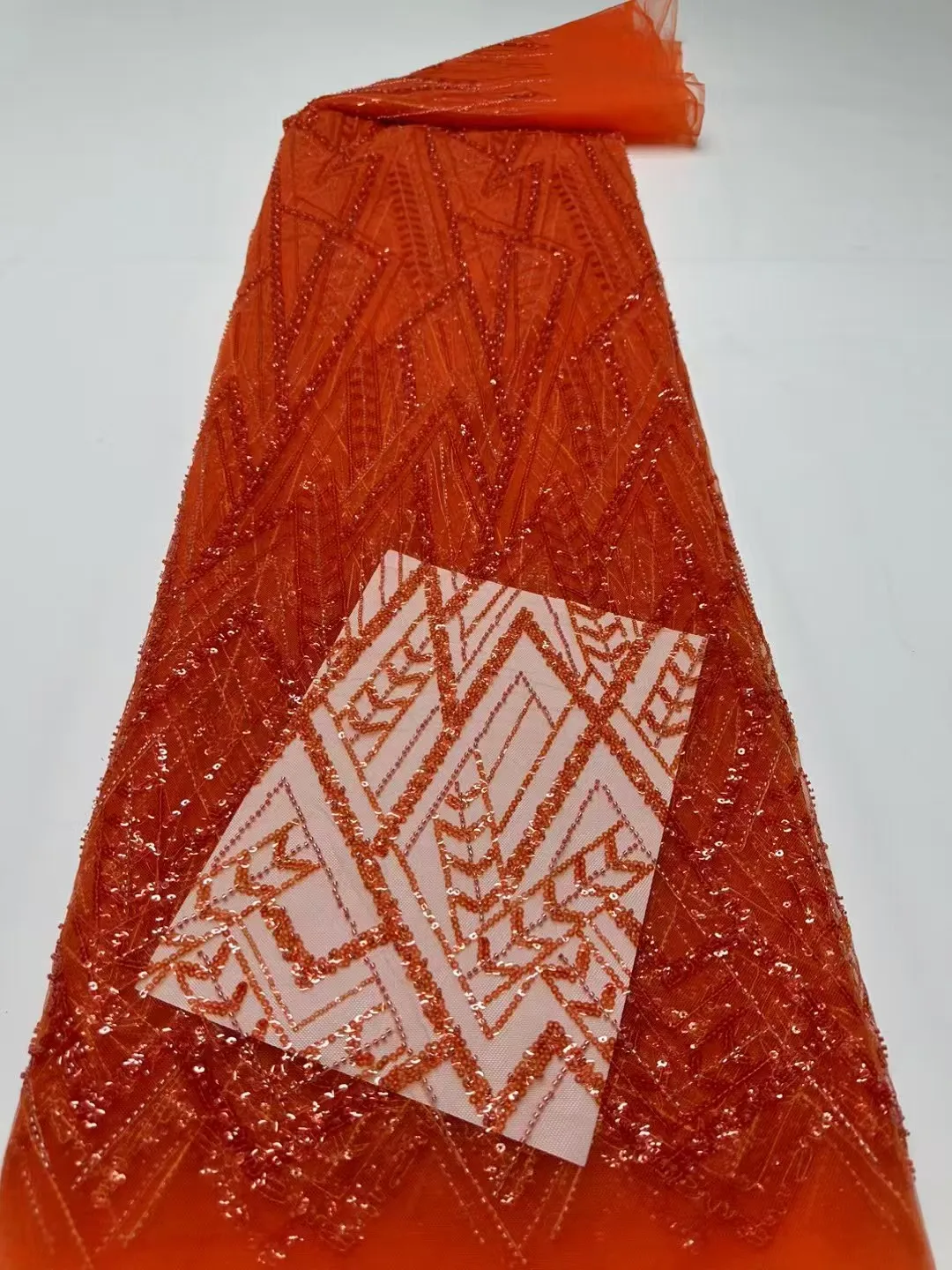 

Африканская кружевная ткань ручной работы из тяжелого тюля с блестками и жемчугом для свадебных платьев, кружево во французском стиле с сетчатым жемчугом