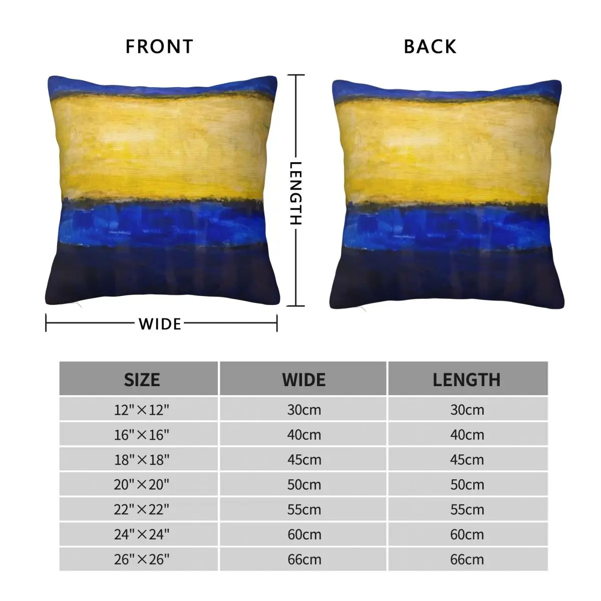 Mark Rothko Yellow And Blue Pillowcase Polyester Linen Velvet Pattern Zip Decorative Throw Pillow Case Home Cushion Cover 45x45