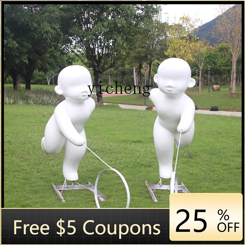 YFY  outdoor abstract reader fiberglass sculpture garden landscape figure model decoration ornament
