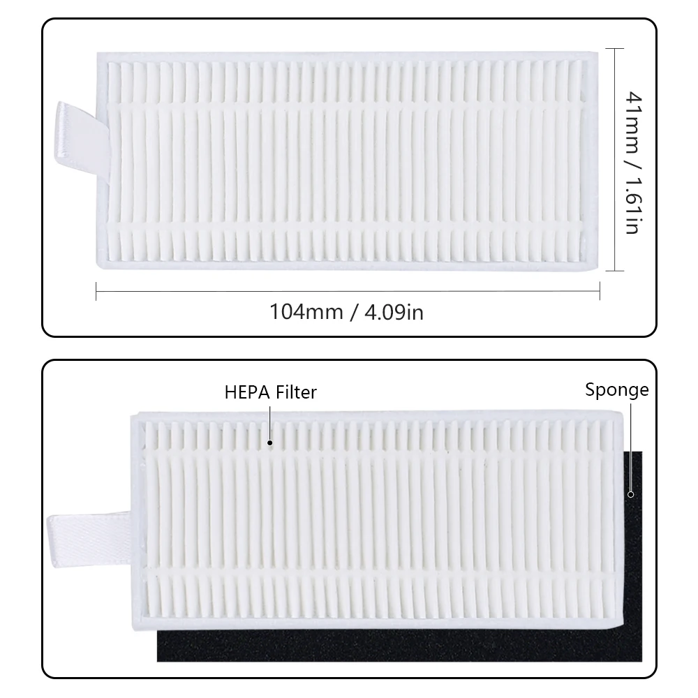 Side Brush HEPA Filter Mops Cloth Compatible with Lefant M200/M201/ M501A/M520/M571/T700/U180 Vacuum Accessory Parts Replacement