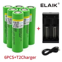 18650 3.7V 3000mAh VTC6 30A Rechargeable Lithium- Ion Battery with USB Charger, Ideal for Flashlights