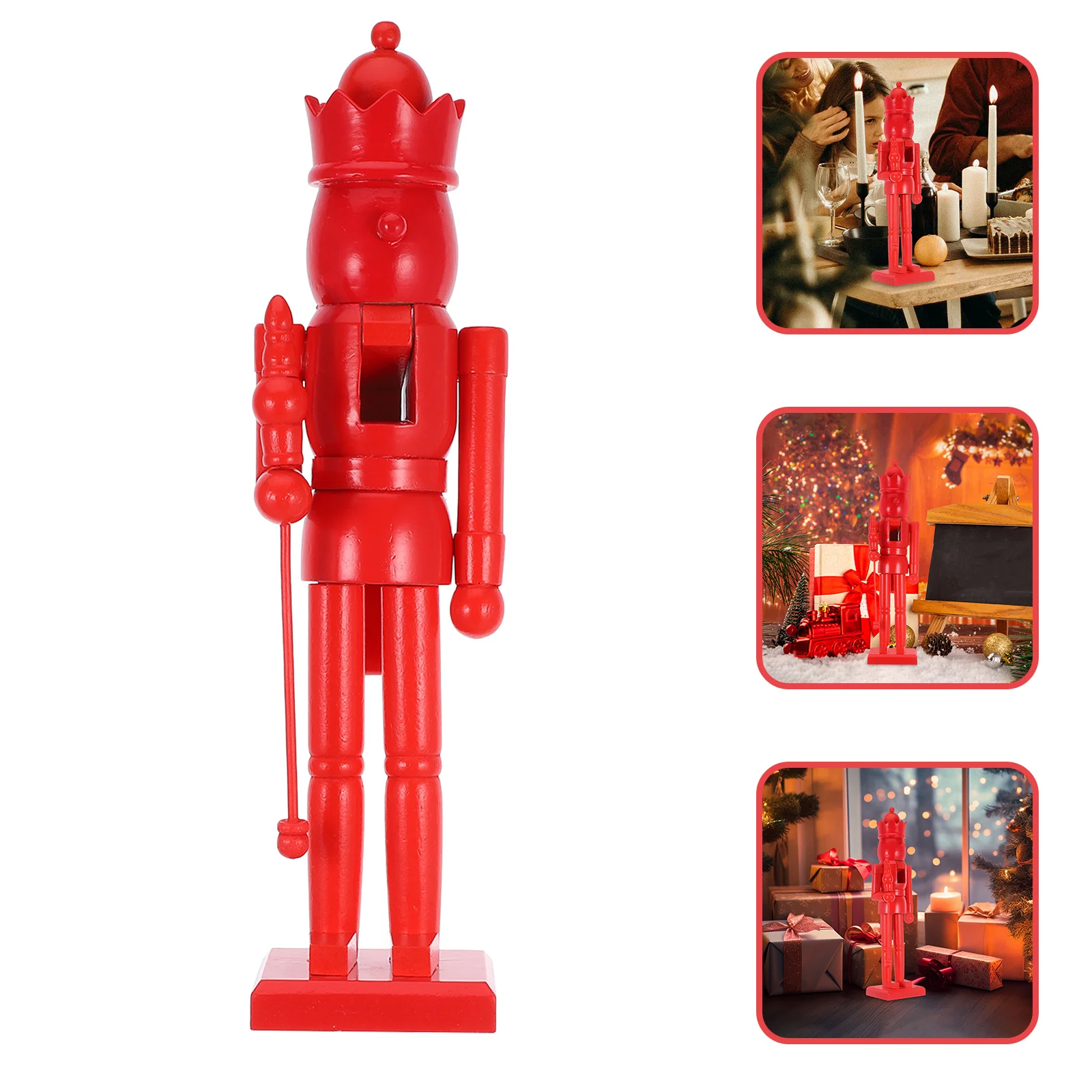 

1pcs Wooden Nutcracker Soldier Wooden Nutcracker Puppet Ornament Diy Craft Kit Christmas Decoration Home Office Cafe Decor