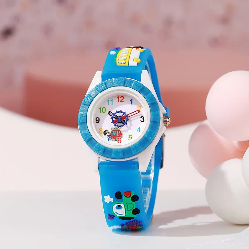 Cartoon Watch Silicone Car Theme Kids Watch Racing Boy Quartz Watch Boy Girl Gift Relógio Mk