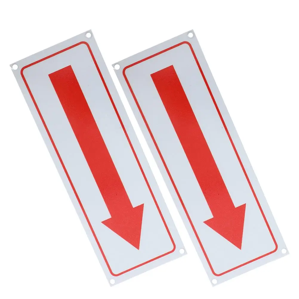 2pcs Arrow Direction Stickers Metal Traffic Safety Signs Reflective Road Indicators Reflective Arrow Sign Aluminum