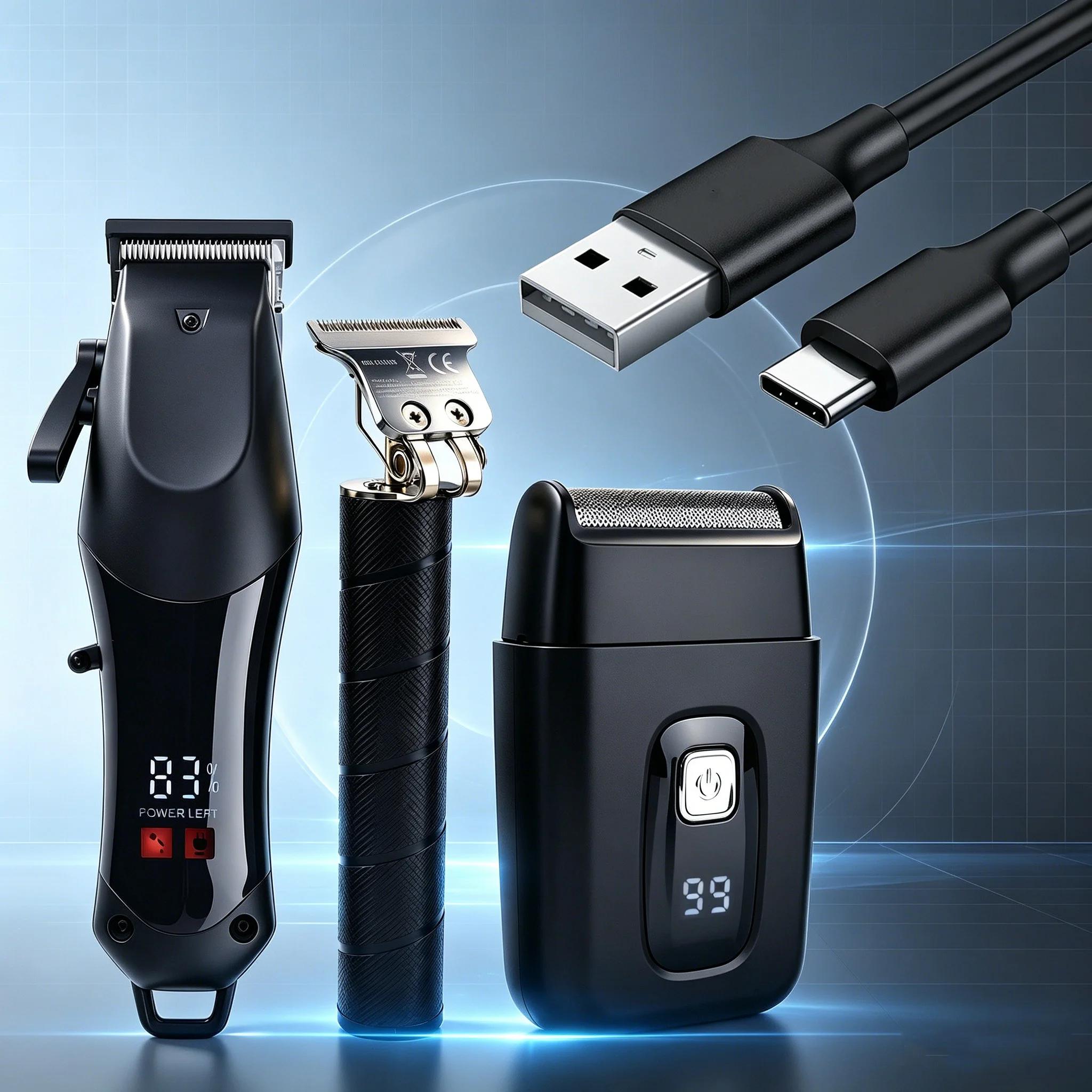 3-Piece USB Rechargeable Men's - Home Barbershop ulasan dan harga