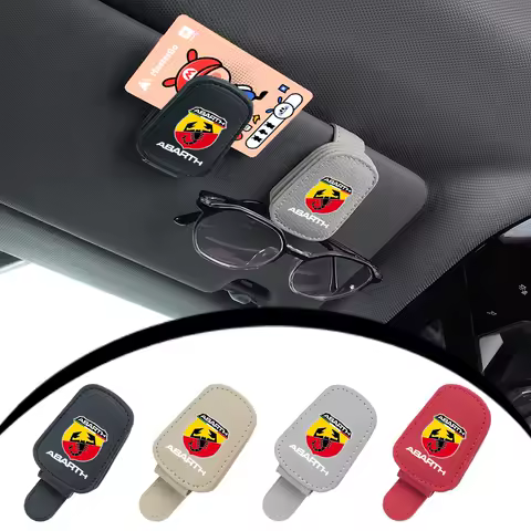 Car Logo Visor Glasses Holder Sunglasses Clip For FIAT 500 Abarth Ducato Tipo Punto Stilo Panda Fiorino Doblo Bravo Freemont Str