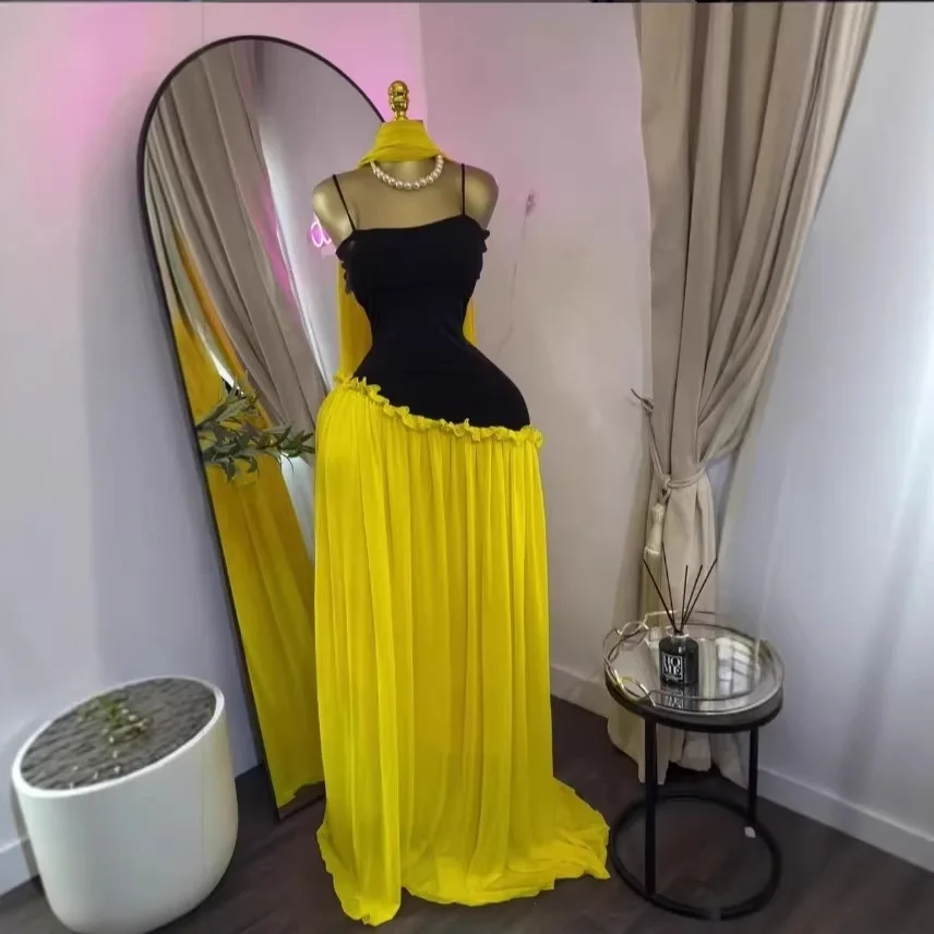 

Женское длинное плиссированное платье без бретелек, элегантное вечернее платье с шарфом, весна-лето 2026, для вечеринок