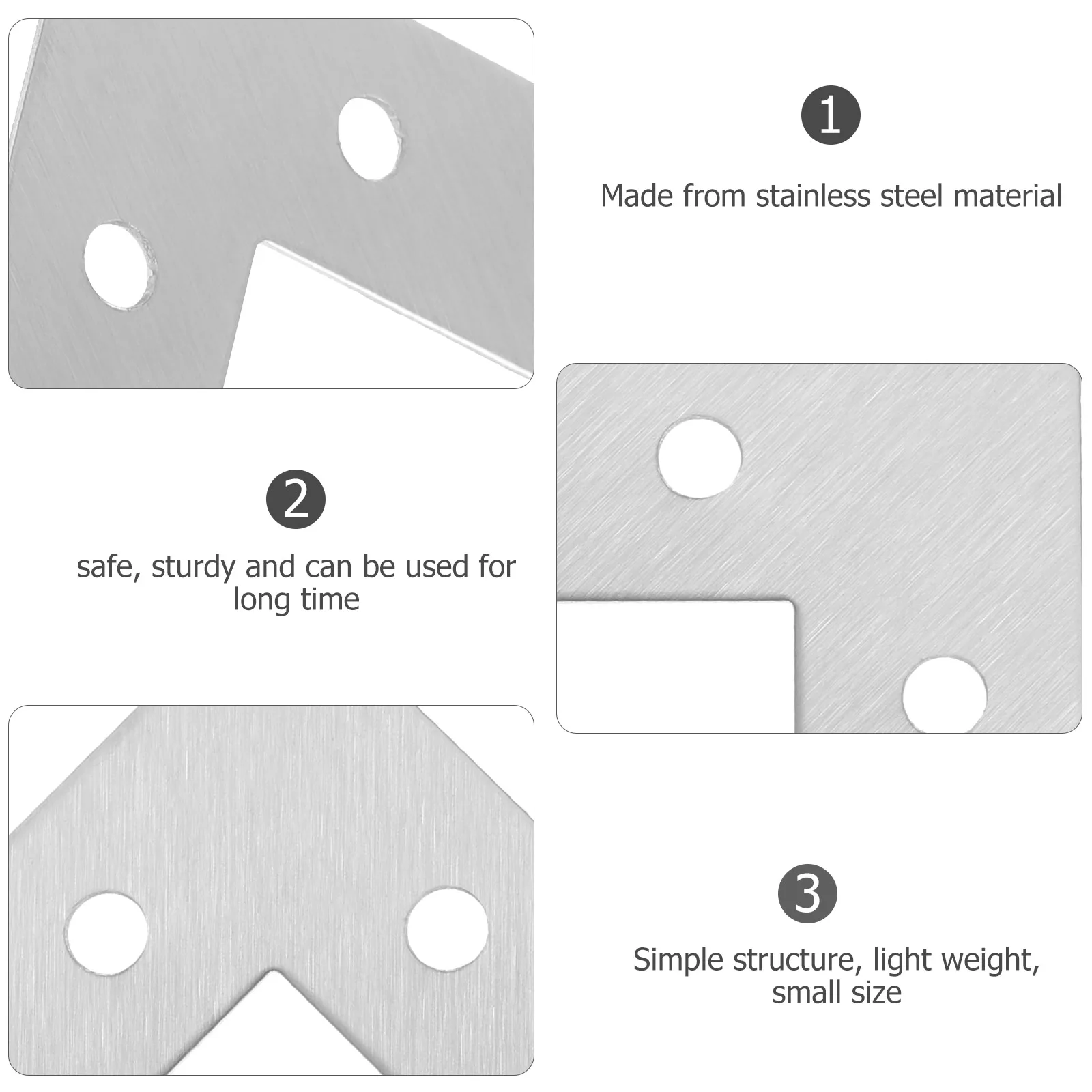 

40Pcs Stainless Steel Corner Braces Heavy Duty L Brackets Furniture Joints for Cabinet Table Window Door Support