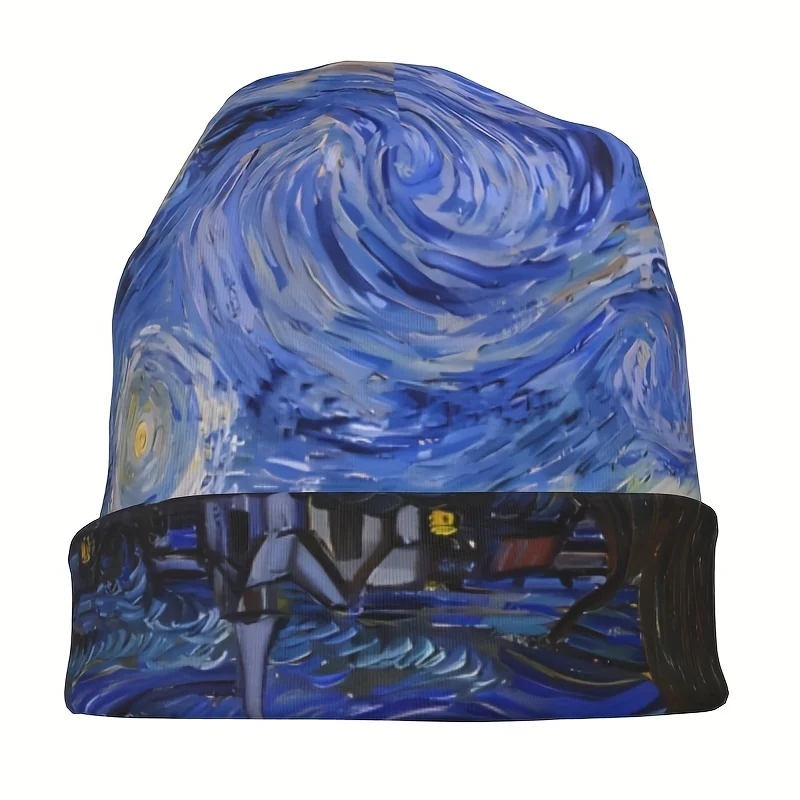 Hat The Starry Night By Vincent Van Gogh Autumn Spring Caps For Men Women Oil Painting Art Skullies Beanies Ski Caps Cotton Bonn