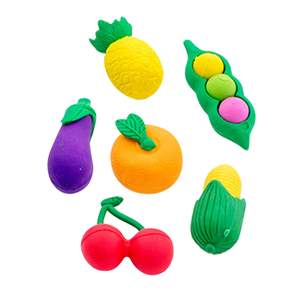 

Fruit Vegetable Shaped Erasers 4 Sets Cute Mini Gifts for School Children Toddlers Cartoon Rubber Student Supplies