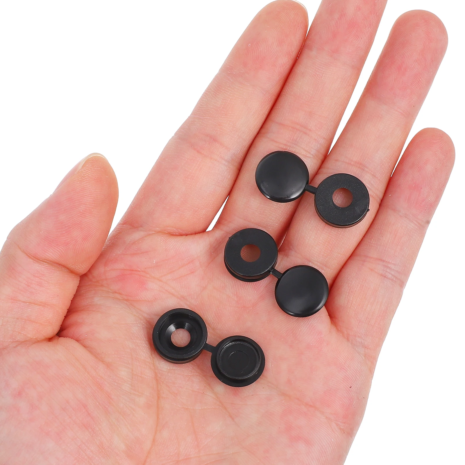 

500 Pcs Cap Decorative Cover Black Plastic Hinged Furniture Cabinet Plastic Caps Protective Fold Screw Cap Hardware