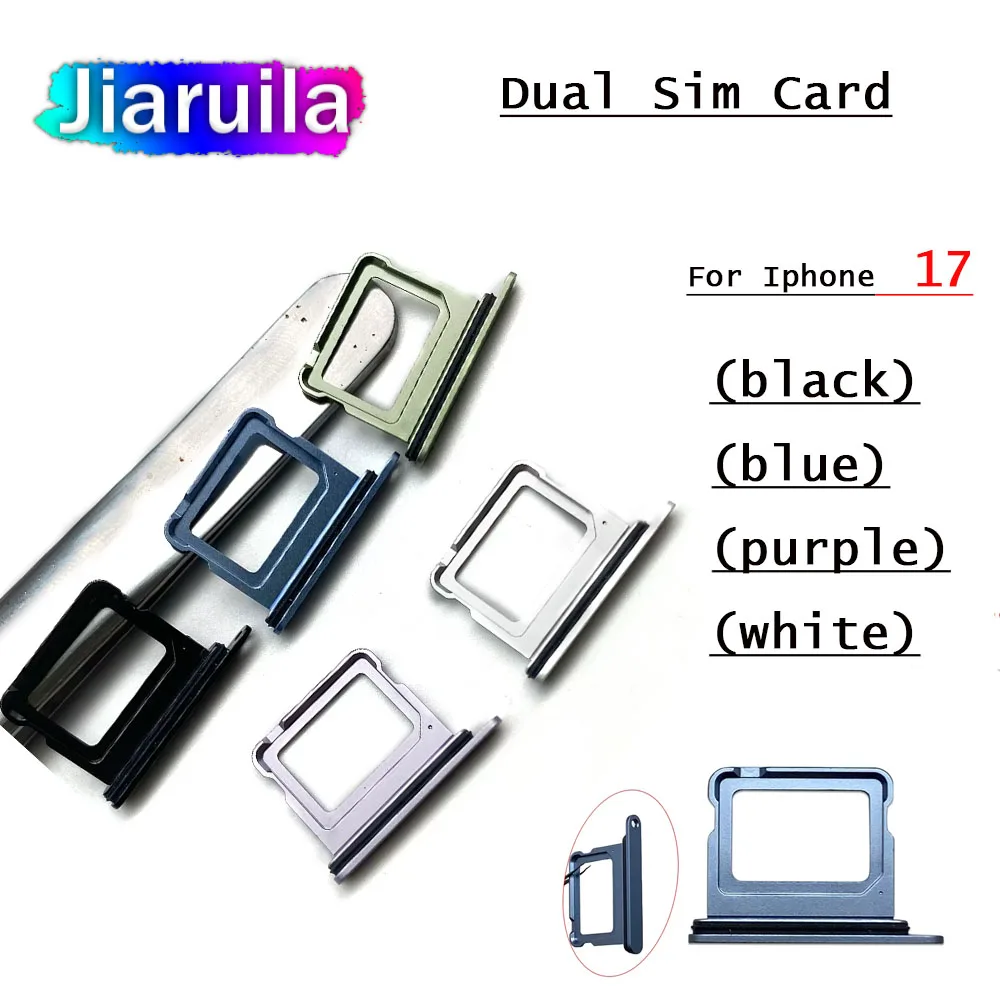 

10Pcs SIM Card Tray For Iphone 17 Dual Card Slot drawer Holder Chip Tray Sim Card Reader Socket Mix