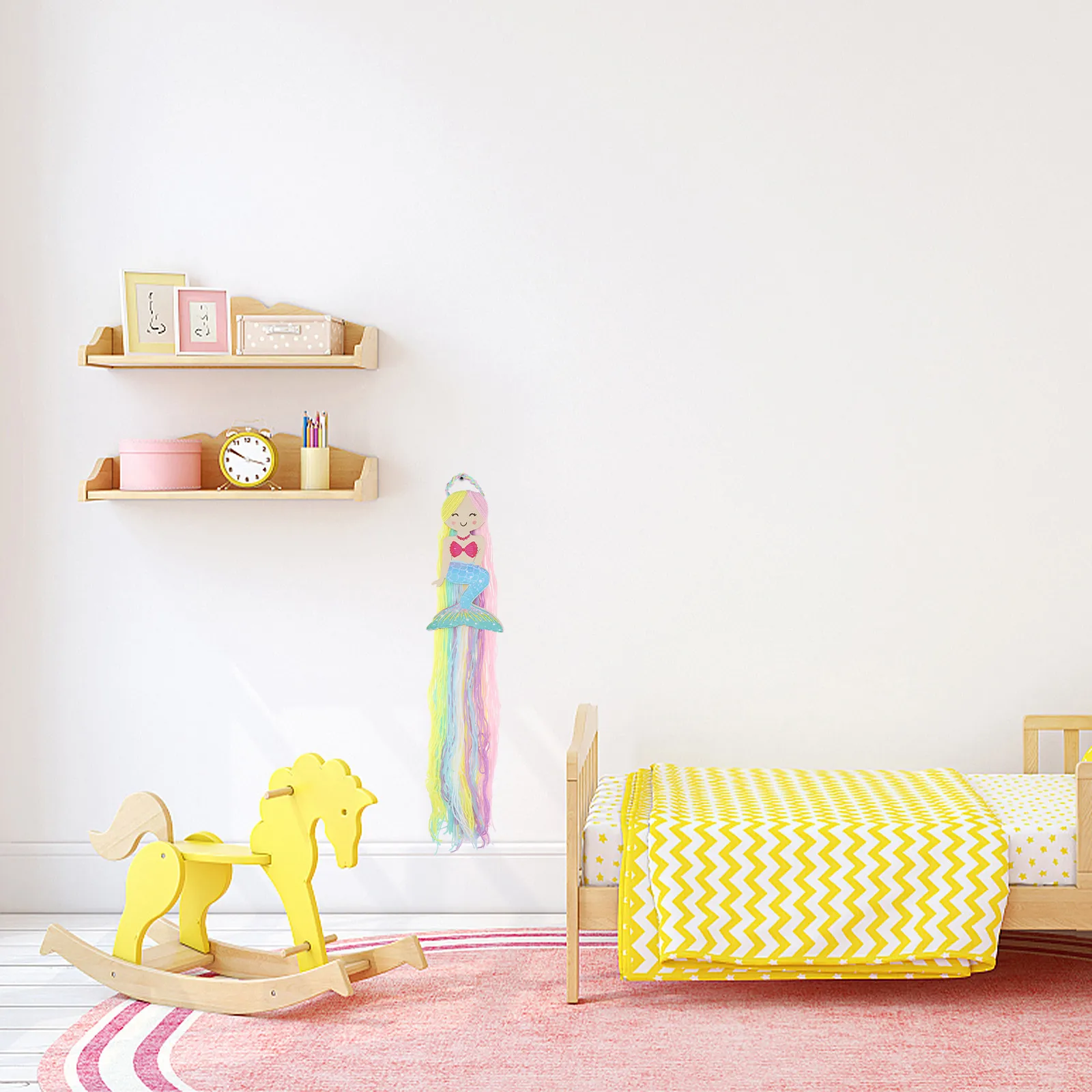 

Hair Bow Holder Organizer Mermaid Style Tassel Pendant for Bedroom Living Room Indoor Outdoor Wall Hanging Decoration Display