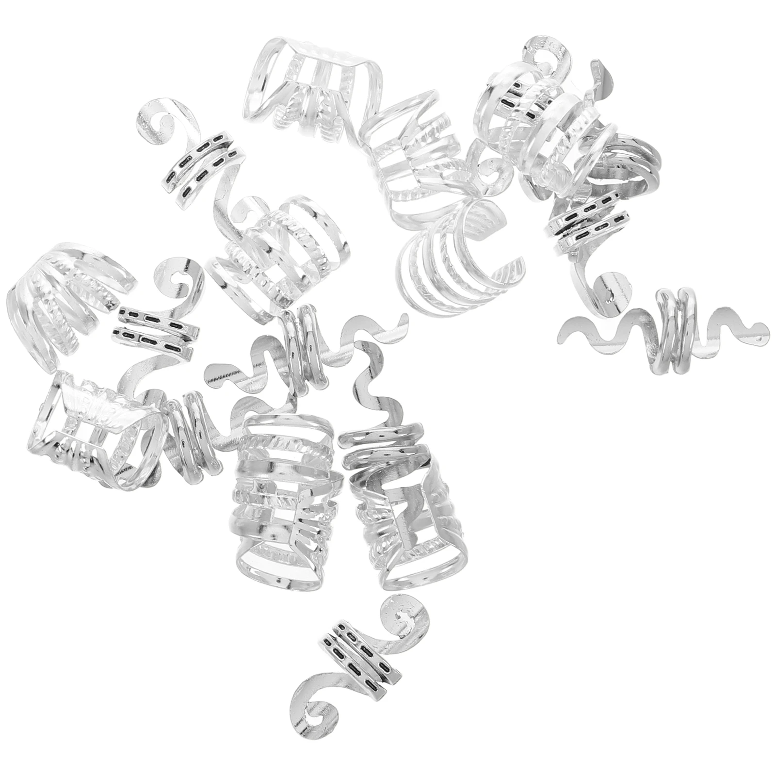 

20pcs Vintage Spiral Dreadlock Metal Braided Hair Spiral Ring Decoration Accessories For Women Wedding Party Hollow