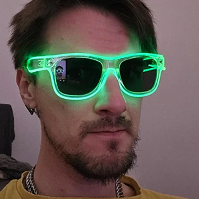 1PC Flashing EL Wire Transparent LED Glasses Luminous Party Lighting Classic Novelty Gift Bright LED Light Up Party Glasses