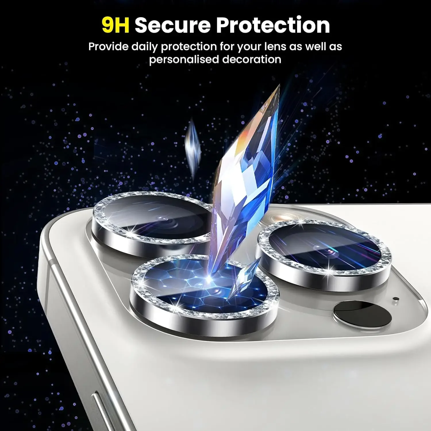 Glitter Camera Lens Protector Cover For iPhone 17 Pro Max Air 14 15 16 Pro Max 15Pro 15 16 Plus 14Pro Tempered Glass Protection