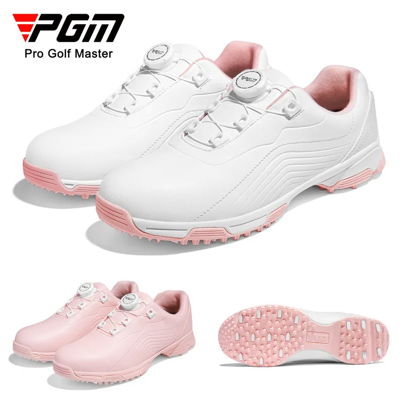 

PGM Golf Shoes Women's Super Breathable Waterproof Sports Shoes Anti-slip Spike Sole Knob Shoelace Casual Sports Shoes XZ330