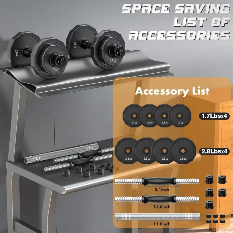 مجموعة أوزان دمبلز قابلة للتعديل ، فولاذ صلب ، حديد ، مجموعة وزن حر ، 22 رطل ، 44 رطل ، 66 رطل ، 88 رطل