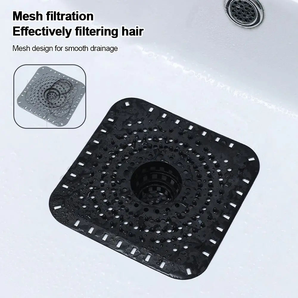 سيليكون المجاري تصفية استنزاف تصفية مكافحة حجب شكل دائري الطابق استنزاف غطاء شبكي الشعر تنظيف دش الصرف حامي #4
