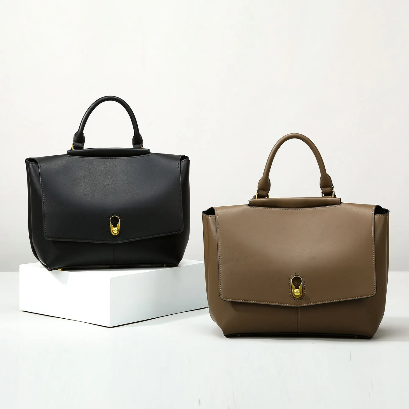 Women's PU Handbag, Large Capacity Commuter Tote Bag, Vintage Lock Shoulder Crossbody Bag, Business Office Computer Bag, Multi-Wearing Style Women's Bag