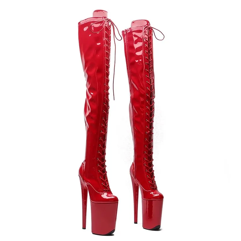 

New 23CM/9inches PU Upper Modern Sexy Nightclub Pole Dance Shoes High Heel Platform Women's Over-the-Knee Boots 089