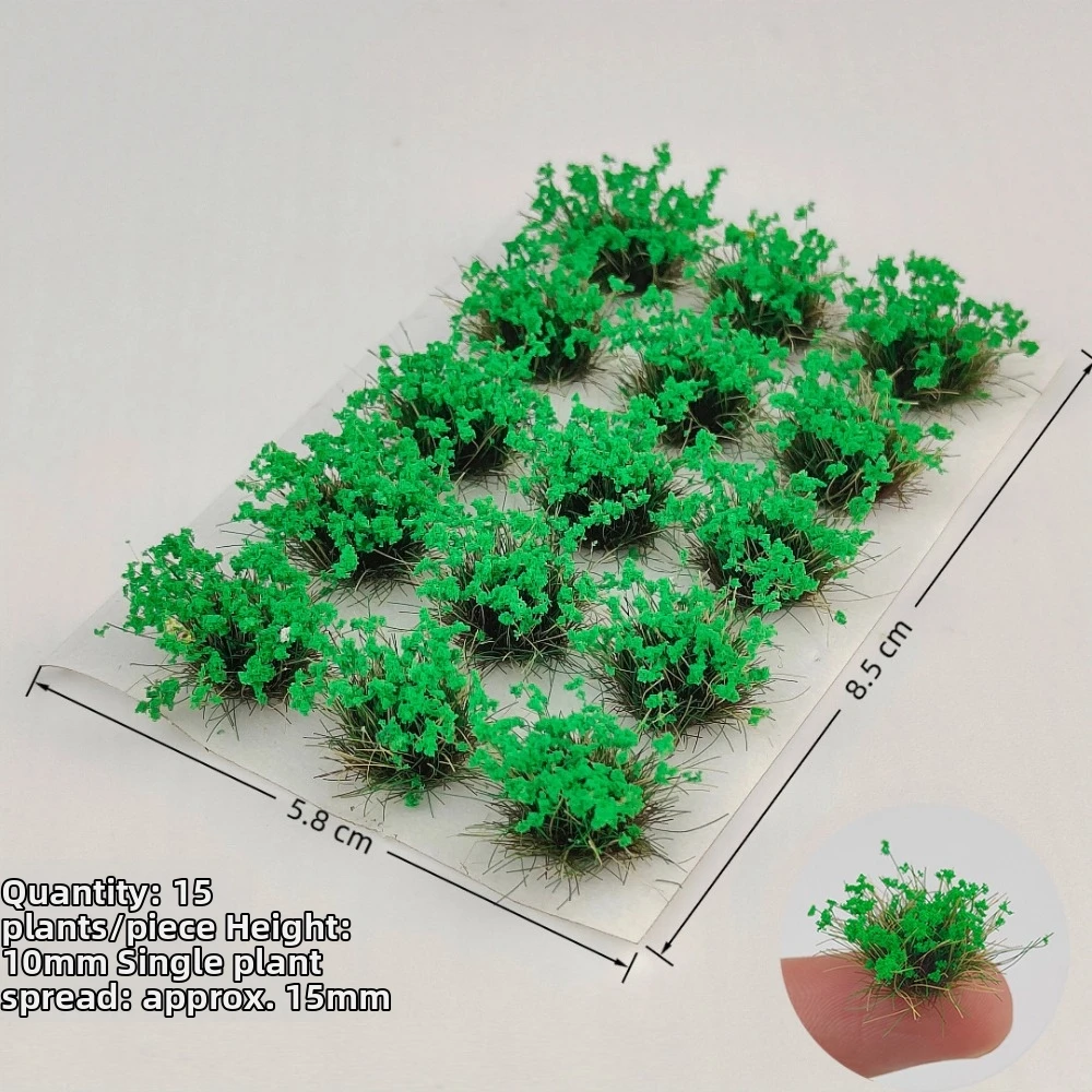 15pcs/box 10mm Grass Cluster Model Kit Nylon Material Multicolors Miniature Building Sand Table Flower 8.5*5.8cm diy