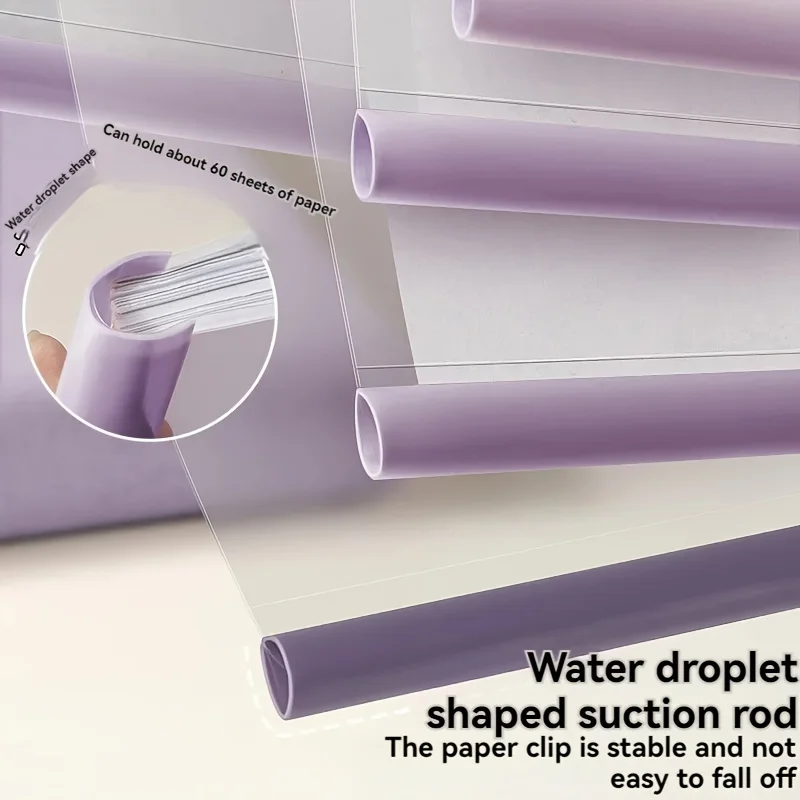 10 قطع من المجلدات بسحاب على شكل قطرة ماء متدرجة مقاس A4 - منظمات مستندات سميكة وشفافة للاستخدام المكتبي #3