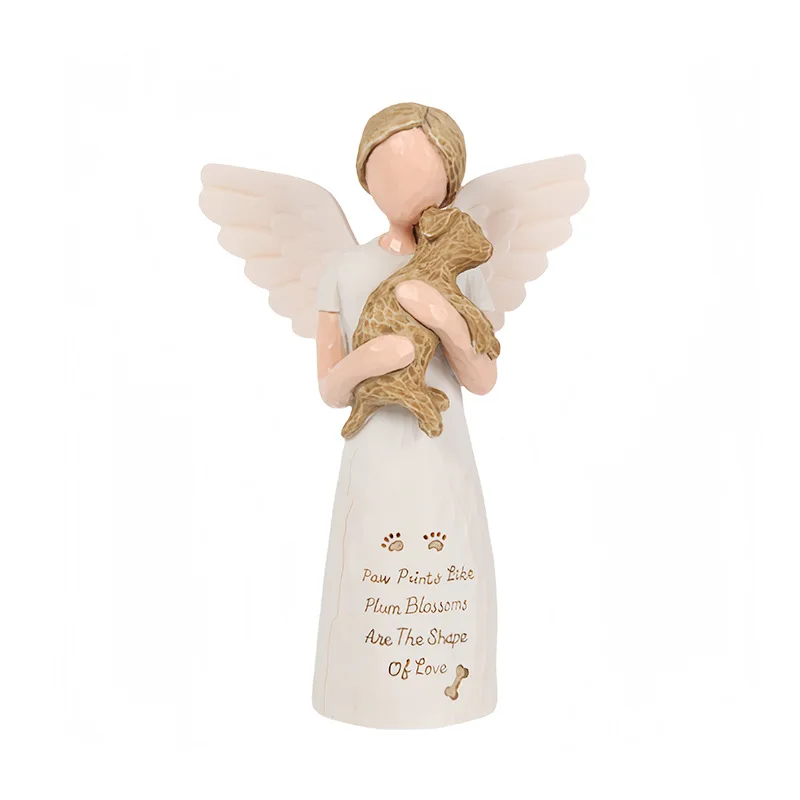 Angel cat and dog resin decorations, pet commemorative gift ornaments