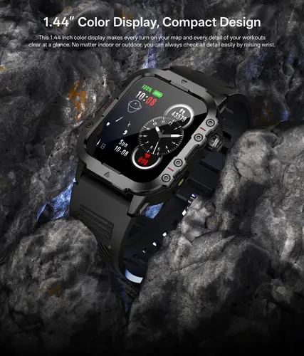 2026 New Military Smart Watch Men IP67 3ATM Outdoor Sports Fitness Tracker Health Monitor 1.44Inch BT Call Smartwatch - Image 3