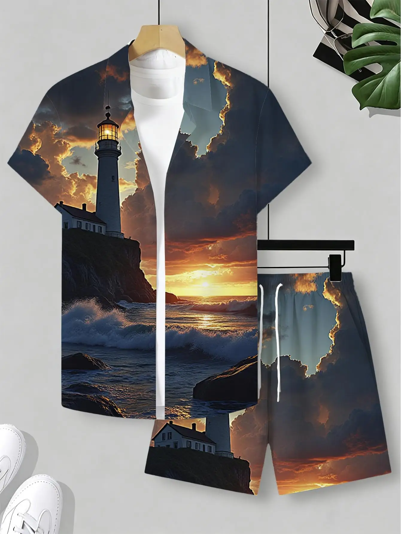 

Men's Shirt Sets 2026 Spring/Summer Graphic Y2k tracksuits sports two-piece 3D Printed sweat suit men's suits men's tracksuit