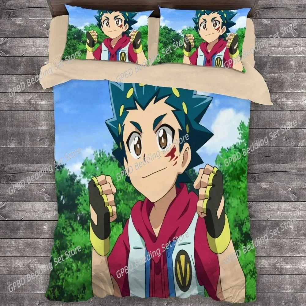 3D Anime Beyblade Burst Bedding Set Duvet Cover Comforter Bed Set Quilt Cover Pillowcase King Queen Twin Size Boys Girls Adults