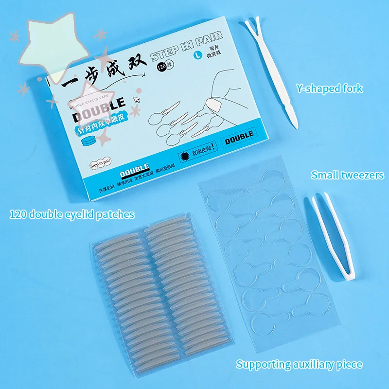 Autocollants Double paupière avec poignée, 120 pièces/boîte, naturel, Invisible, longue durée, façonnant les grands yeux, bandes de beauté pour soulever les paupières